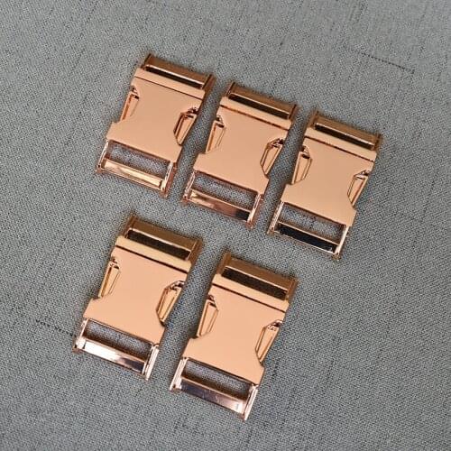 50 Pieces 20mm Rose Gold DIY Accessories par a cord bracelet Backpack Buckles Dog Collar Quick Release Metal Buckle Safety Clasp