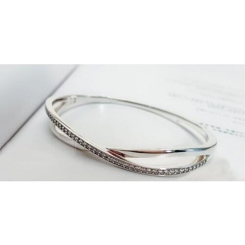 Authentic 925 Sterling Silver Pan Bracelet New Classic Cross Star Ring Simple Versatile Bracelet Fit Diy Charm Women Jewelry