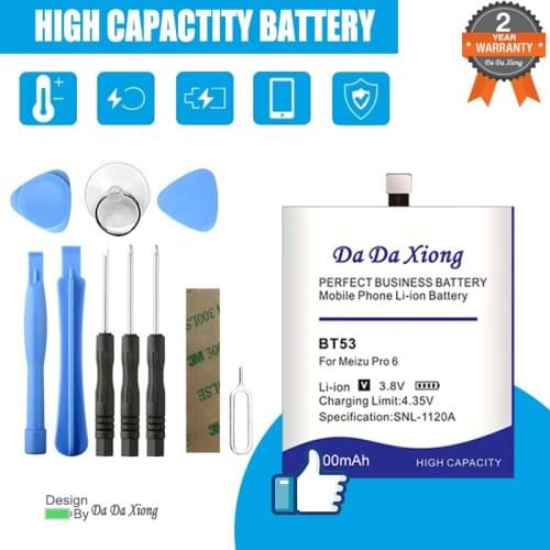Free Shipping 4600mAh for Meizu PRO6 BT53 Battery Smart Mobile Phone for Meizu PRO 6 BT53 PRO6s Pro 6S BT53S + Free Tools