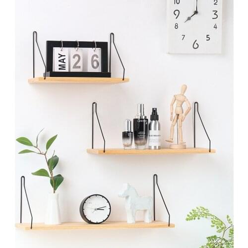 Nordic Style Wooden Wall Hanging Shelf Living Room Decoration Wall Storage Home Decor Frame Display Stand