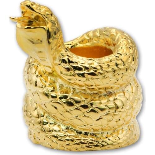 Sterling Copper Ring Snake Pattern Cigar Holder Jewelry Cigarette Cigar Stand Holder Portable Smoking Tool For Cohiba