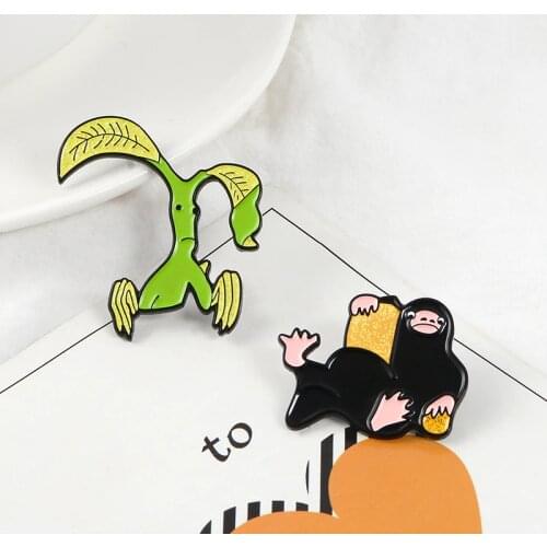 Fantastic Beasts and Where Pin Niffler Pickett the Bowtruckle rooches Movie Enamel Pin Jewelry Wizard Magic Book Lover Gifts