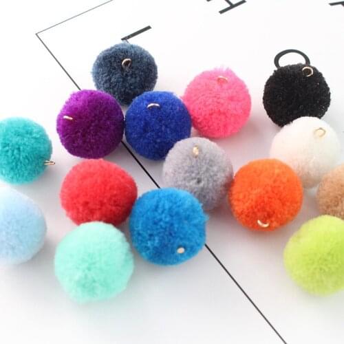 30PCS 20MM Felt Balls with top loop Multi colour Colourful beads Diy Earring&Pendants Finding DIY Party Decoration
