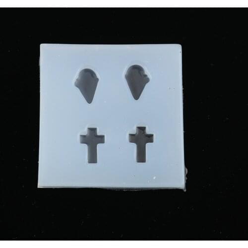 Silicone Resin Mold For Jewelry Making Wing White Cross 48mm(1 7/8") x 48mm(1 7/8"), 2 PCs