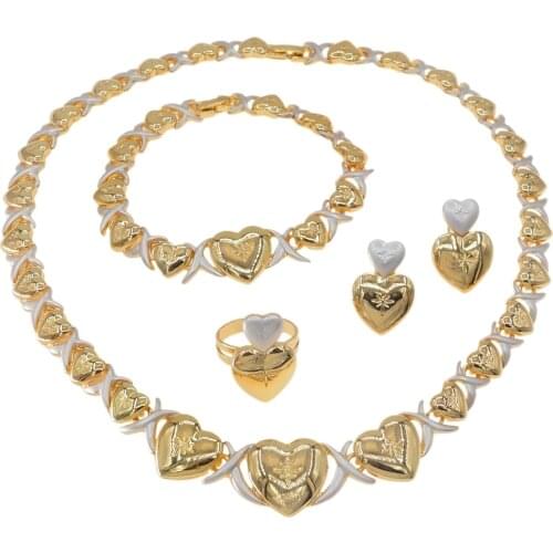 Hot sale exquisite beautiful necklace I love you costume jewelry set little girl child Xoxo Parures bijoux Z0055