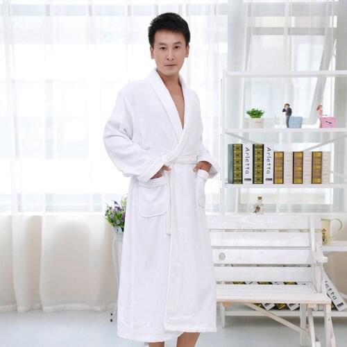 Cotton men bathrobe nightgown sleepwear women men girls blanket towel thickening lovers medium-long soft autumn winter
