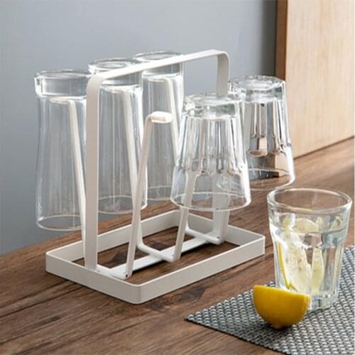 Wrought iron hanging cup holder kitchen upside down drain cup holder household glass cup tea cup rack