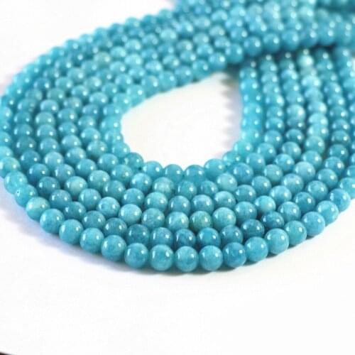 Beautiful natural stone dyed blue chalcedony 6mm 8mm 10mm 12mm newly round loose beads diy gift Jewelry making B105