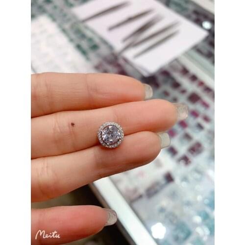 New crackling moissanite pendant for necklace silver jewelry 925 sterling silver stargem 6.5x6.5mm shiny better than diamond