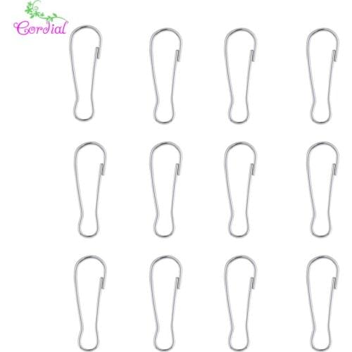 Fashion Metal Accessories 100pcs/lot 25*8mm Wholesale Lots Rhodium Color Letter Clasps Hooks Easy Attach Key Chain Clasps