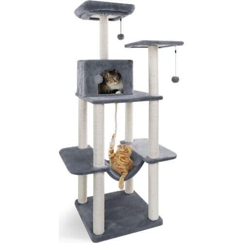 Cheap Cat Toy Scratching Wood Climbing Tree Cat Jumping Toy with Ladder Climbing Frame Cat Furniture Scratching Post 3 Color