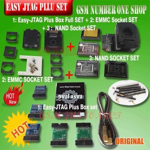 Original New version Full set Easy Jtag plus box Easy-Jtag plus box + EMMC socket + NAND socket