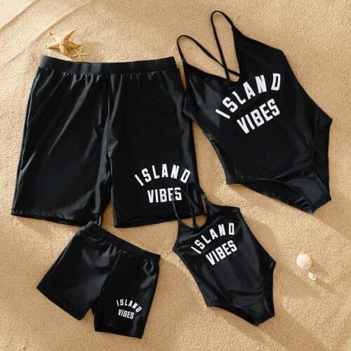 PatPat 2021 New Summer Trendy Sport Letter Print Matching Swimsuits