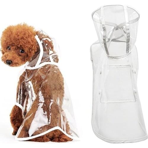 Pet Dog Puppy Transparent Rainwear Raincoat Pet Hooded Waterproof Dog Jacket Clothes XS-XL