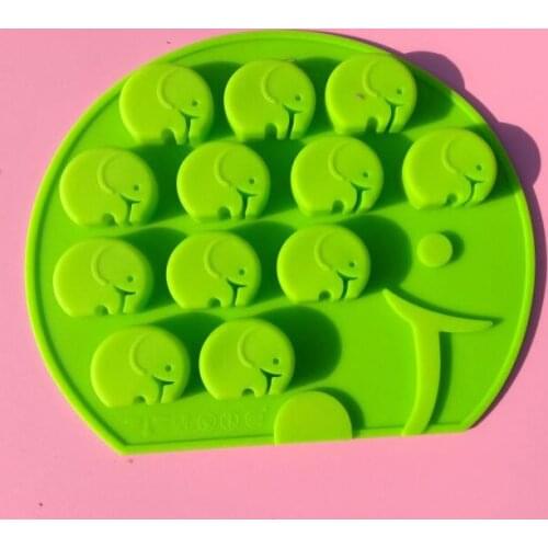 12 cavity elephant shape silicone mold fondant cake decoration mold ice mold resin clay craft mold DIY tool