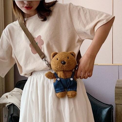 Japanese Girl Women Toddler Kid Messenger Bag Animal Crossing Kawaii Cute Soft Plush Doll Lolita Messenger Backpack
