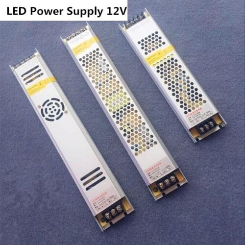 3 years warranty Ultra Thin LED Power Supply DC 12V Lighting Transformers 60W 100W 150W 200W 300W 175-265V Long driver LED Strip