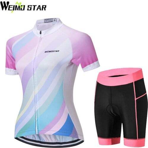 WEIMOSTAR cycling clothing cycling jersey Cycling shorts Gel Padded Breathable Sports Short Sleeve Womens Bike Bicycle clothing