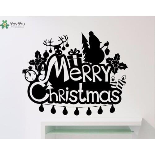 YOYOYU Wall Decal Merry Christmas Vinyl Wall Stickers Happy Holiday Removable Kids Nursery Room Home Decor Art Mural Quote SY622