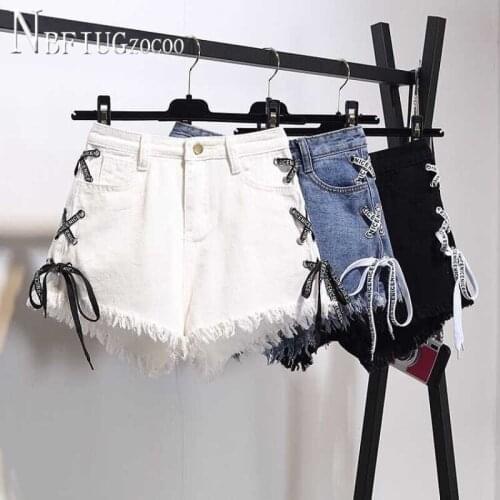 2020 Korean New Plus Size Tassel Women Shorts High Waist Denim Summer Female Shorts