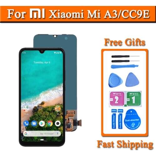 Super AMOLED Display For Xiaomi Mi A3 MiA3 LCD Touch Screen Digitizer Assembly For Xiaomi Mi CC9E Display Replacement Part