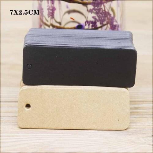 100Pcs 7x2.5cm DIY Kraft /white blank Tags Retangular Head Label Luggage Wedding Note Blank price tag