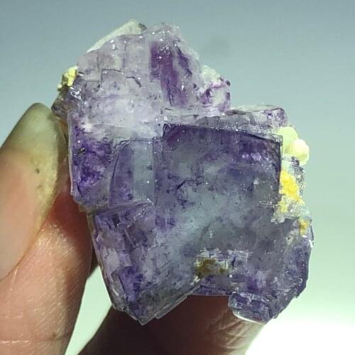 16.2gGeological teaching specimen of ladder purple Fluorite Crystal mineral stone home decoration restoration in Yaogang County
