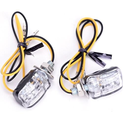2Pcs/lot 12V 6LED Motorcycle Mini Amber Turn Signal Lights Blinker Indicator Black