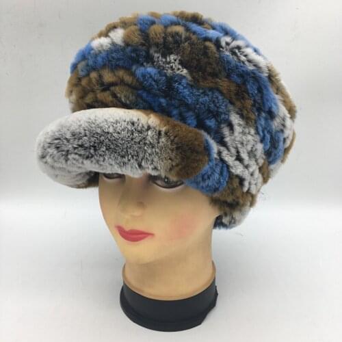 2017 100% real rex rabbit fur hat women winter warm fashion girl casual Beret new style elegant gift elastic free shipping