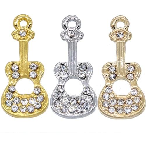 6pcs microphone guitar music symbol charm pendant suitable for charm necklace bracelet DIY production fashion jewelry