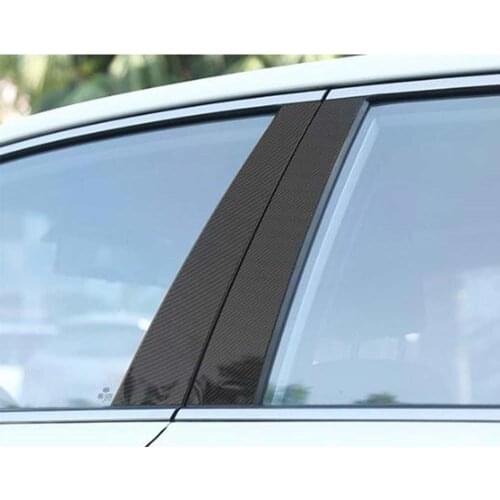 8pcs/Set Carbon Fiber Car Window Center Pillar Sticker Film Cover For Nissan X-Trail Rogue 2014-2019 Exterior Accessories
