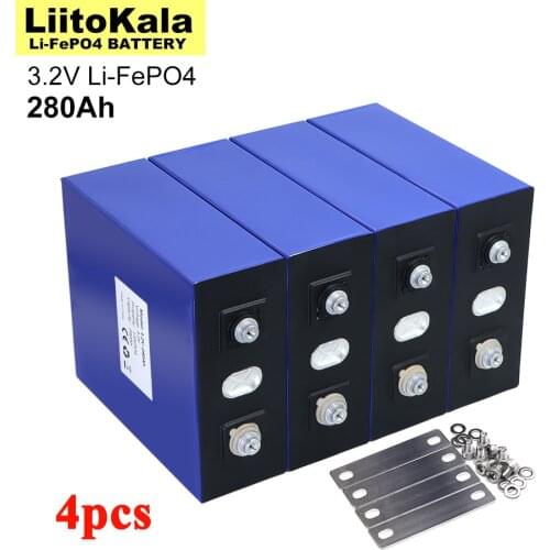 4x Liitokala 3.2V 280Ah lifepo4 battery DIY 12V 280AH Rechargeable battery pack for Electric car RV Solar Energy storage system