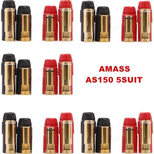 Amass AS150 Male Female Anti Spark Connector 7mm Gold Plated Banana Plug Set for High Voltage Battery ESC and Charge Lead