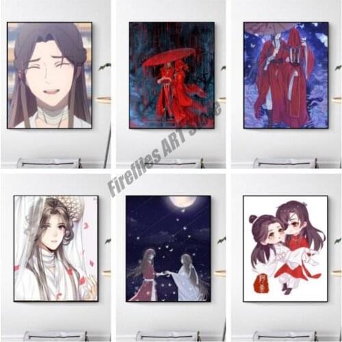 Anime Cartoon Wall Art Canvas Painting Heaven Officials Blessing Xie Lian Hua Cheng Posters and Prints Pictures Room Decor