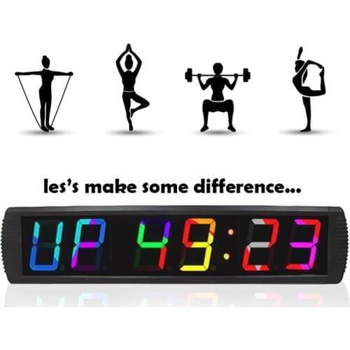 Big Digital Wall Clock Gym Crossfit Interval Training Timer Boxing Clock Fitness Workout Race Game Timing Timer