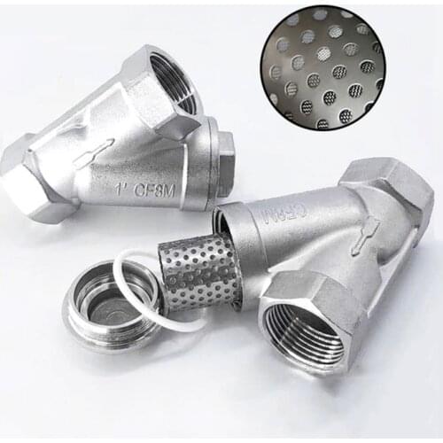 304 Stainless Steel 1/2 3/4 1 BSP Female Thread Y-type Filter Booster Pump Household Water Meter Water Purification Filter Valve