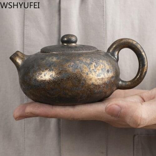 Japanese style Stoneware Kiln change Tea pot Chinese Vintage tea set ceramics porcelain teapot Oolong tea Handmade kettle