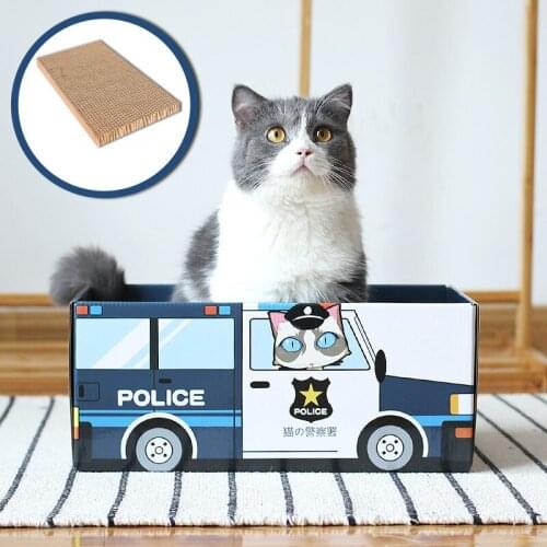 Cat Scratcher House Pet Dog Claw Scratching Board Bed Japanese Korean Milk Car Cardboard Box Cat Bed with Catnip Pet Supply