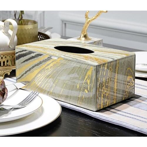 European Tissue Box Light Luxury Creative Living Room Tray Nordic Ins Household Napkin Tray