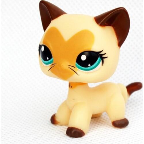 LPS CAT pet shop toys Rare #3573 yellow short hair cat original collectible gifts for child cute animal toys