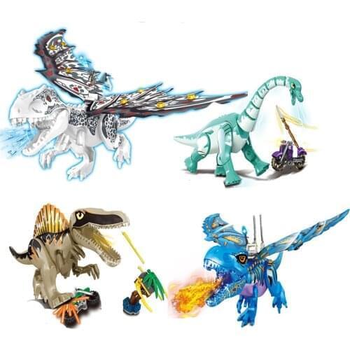 Animal World Dinosaur Park Spinosaurus Tyrannosaurus rex DIY Scene building accessories Building Blocks Bricks Toys Gifts