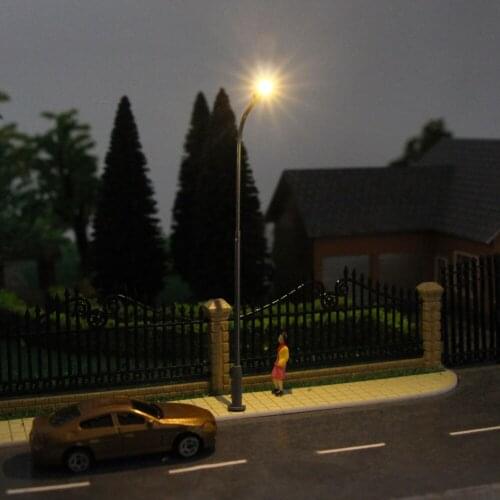 20pcs 1:87-1:200 Model Railway Metal Street Light Lamps Z N TT HO Scale Warm White LED 3V Free Resistor Single Head