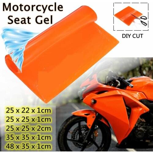 DIY Modified Motorcycle Seat Cushion Gel Pad Shock Absorption Mat Comfortable Soft Cool Orange for Motorcycle Car Chair Cushion