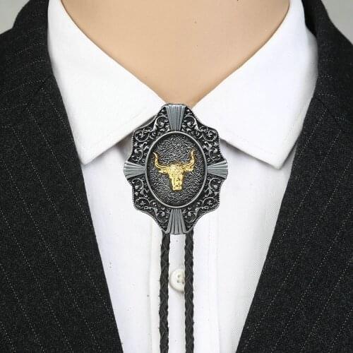 Western cowboy zinc alloy male and female couple animal bow tie gift