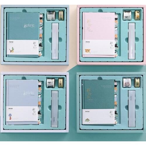 Cute Kitty Notebook Set Simple Color Kawaii Planner Notepad Journal Note Book DIY Gift Set Creative School Supplies