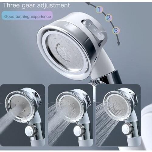 Pressurized Shower Head Water Saving Perforated Adjustable Bathroom Accessories Not Rotating Shower Head One-key Water Stop