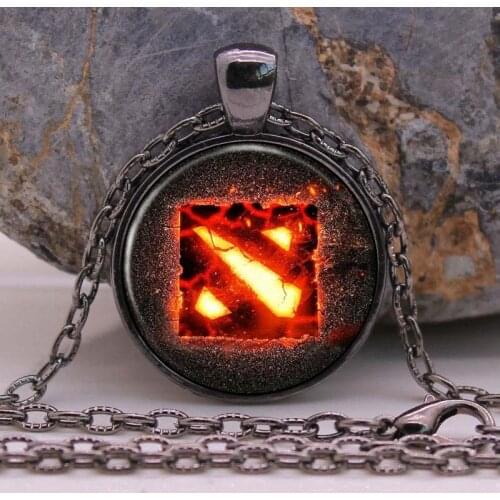 Dota 2 Necklace Pendant New ARRIVED Jewelry Girl Round Gothic Glasses ancient Pendant Necklace gift Sweater Chain