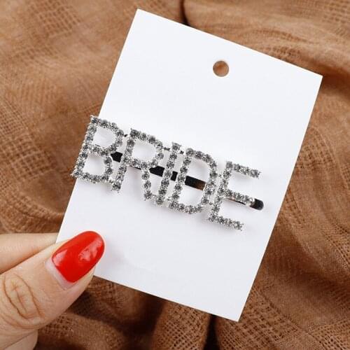 Bridesmaid gift letters rhinestone Hairpin bridal shower bride to be wedding gifts for guests wedding favor souvenir