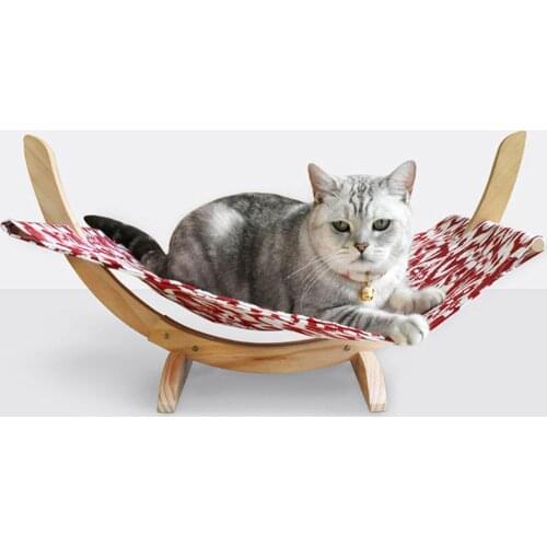 HobbyLane Cats Furniture Small Hammock Hanging Bed Swing With Wood Frame for Small Pets Cats Dogs