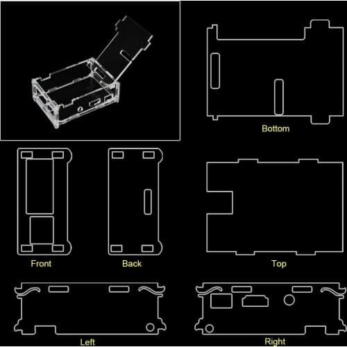 Acrylic Case Clear Case Transparent Enclosure for Raspberry Pi 3 B(No Raspberry Pi Board) )
